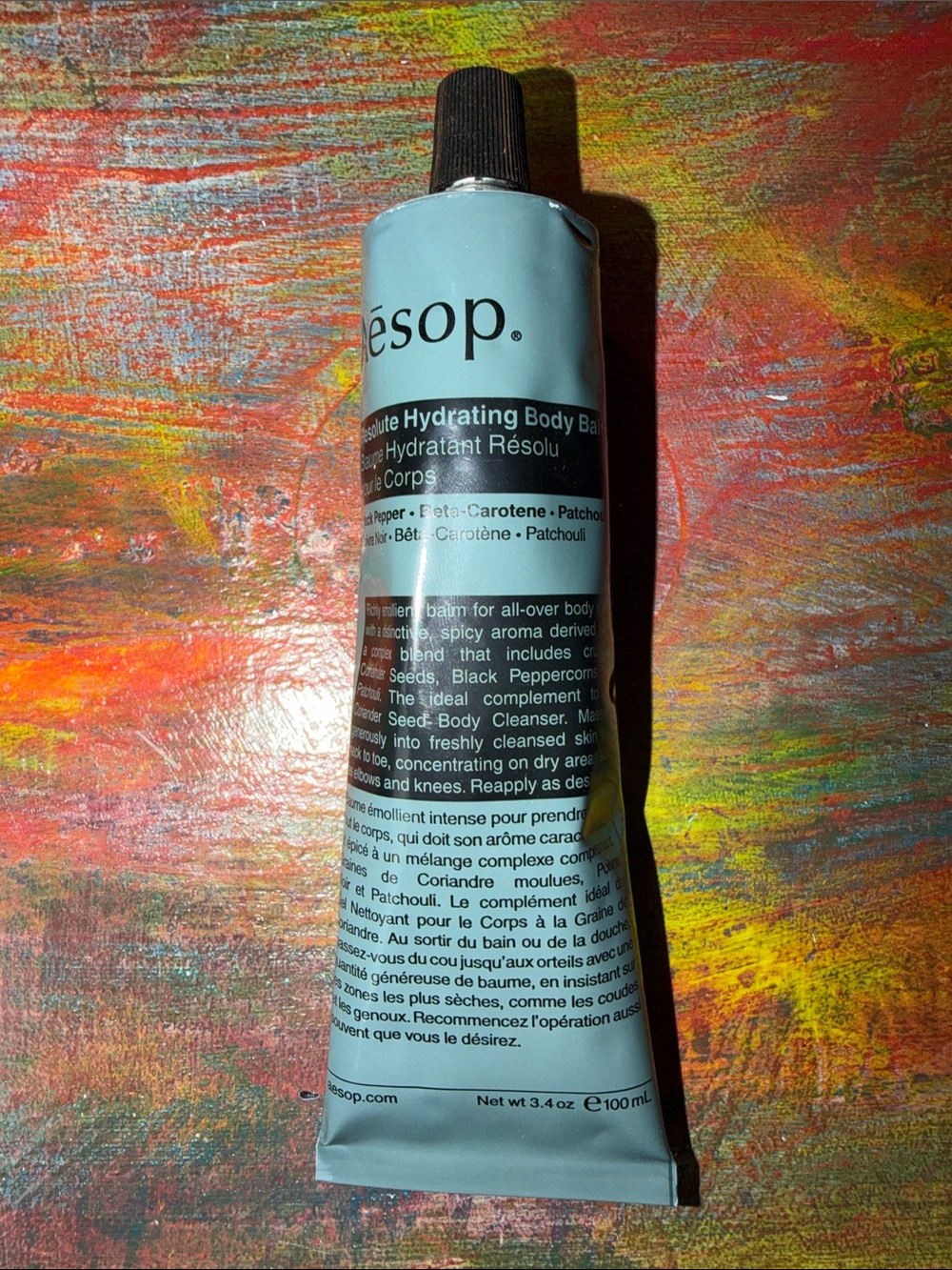 Aesop Resolute Hydrating Body Balm Tube Black Paper Size 3.4 oz 100 ml Brand New